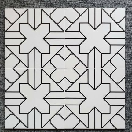 Плитка пэчворк 30х30 010J03F черно белая